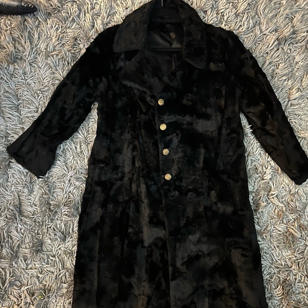 Black Faux Fur Coat